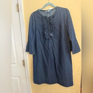 Draper James Chambray Ruffle Shift Dress, size 10